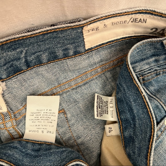 Rag & Bone Boyfriend Jean in Moss w/ Holes color sz 24 - Picture 9 of 11